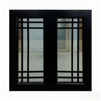 Fenêtre à battant en aluminium moderne et économique, ouverture vers l'intérieur, double vitrage, pour balcon de maison avec grilles de sécurité
