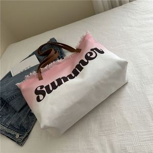 Nouveau Sac Fourre-Tout de Plage en Toile Grande Capacité avec Deux Bretelles et Fermeture Éclair, Tendance 2025 pour Femme - Product Image 4