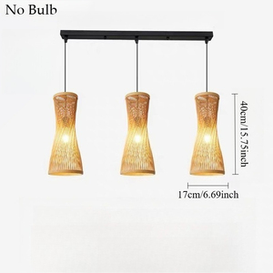Lampe suspendue créative en bambou chinois, longue, faite à la main, LED, pour la <span class=keywords><strong>maison</strong></span>, la chambre à coucher, l'îlot de <span class=keywords><strong>cuisine</strong></span>, le restaurant, la <span class=keywords><strong>maison</strong></span> de thé, <span class=keywords><strong>abat</strong></span>-<span class=keywords><strong>jour</strong></span> - Product Image 4