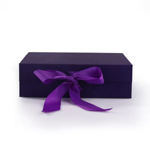 Ruban de boîte cadeau pliable violet mat de luxe personnalisé gaufrage feuille UV avantage-emballage de luxe matériaux recyclés magnétiques - Product Image 6