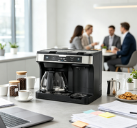 Machine à café filtre 12 tasses et cafetière à dosettes K-Cup individuelle, réservoir d'eau partagé détachable de 2,5 à 3 L, commande tactile LCD