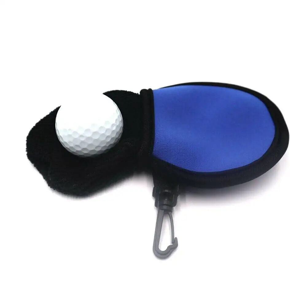 Pochette de nettoyage de balle de Golf avec mousqueton, accessoires de Golf, poche de lavage, sac étanche en néoprène, Mini sac de balle de Golf