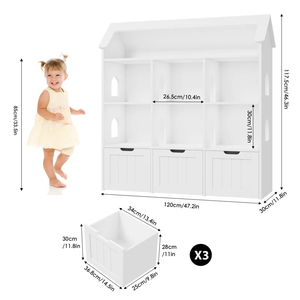 Nieuwe Design Speelgoedopbergorganisator Met 3 Laden En Berging En 6 Multifunctionele Opslagruimten - Product Image 2