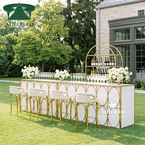 <b>Bar</b> Furniture Gold Steel Party Event Mobile <b>bar</b> Counter for Restaurant - Product Image 6