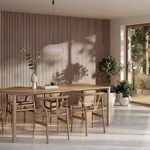 Panneau en lattes de bois insonorisant, style simple et écologique, 60*240cm, panneau décoratif personnalisé pour la décoration intérieure de résidence privée - Product Image 3