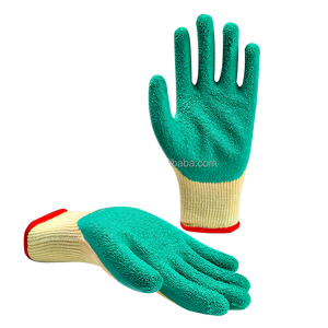 21s 5 Hilo Nuevos materiales Guante DE TRABAJO recubierto de látex con forro de algodón amarillo - Product Image 6