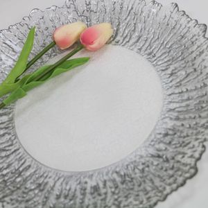Assiettes à dîner Creative Style Nordique Rond Argenté <span class=keywords><strong>Translucide</strong></span> Couverts Plateau Fruits Plat Assiette en Verre Clair - Product Image 4