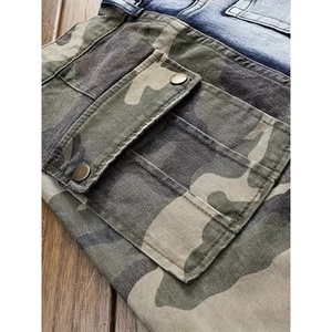 Nuevos Jeans de Mezclilla para Hombre, Estilo Hip Hop, Casuales, Rectos, Lavados, con Parches de Camuflaje, Estilo Slim Fit - Product Image 4