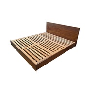 Lit double en bois massif de style nordique japonais Wabi Sabi, fabrication directe d'usine, mobilier de chambre moderne minimaliste de luxe, respectueux de l'environnement