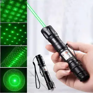 Senter Laser taktis daya tinggi, senter Laser jarak jauh hijau, bisa diisi ulang