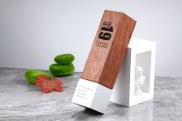 Trophée en cristal en bois massif Gravure créative personnalisée et médaille d'impression couleur Prix de la réunion annuelle des employés exceptionnels