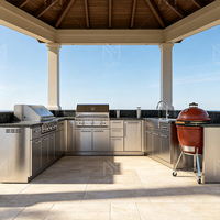 Gabinetes de Cocina Integrados para Exteriores Personalizados, Acero Inoxidable SUS304, Cocina de Jardín, Isla para Barbacoa, Impermeable, para Patio de Villa, de Fábrica