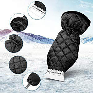 Grattoir à glace avec gants chauffants, pelle à neige pour pare-brise de voiture, nettoyage des rayures de la glace, déneigeur de pare-brise de voiture pour l'hiver - Product Image 2