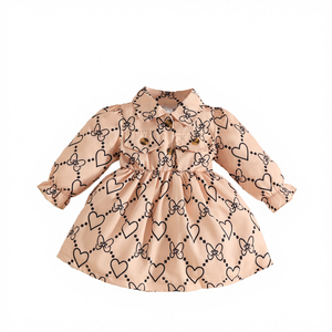 Robe longue à manches imprimées en jean pour filles, collection Printemps-Automne 2025, avec chapeau assorti - Product Image 4