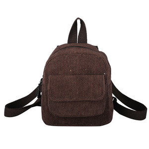 Bolso de hombro tipo bandolera cuadrado pequeño estilo Campus Retro, bolso escolar universitario, accesorio de pana, Mini mochila para mujeres y adolescentes - Product Image 5