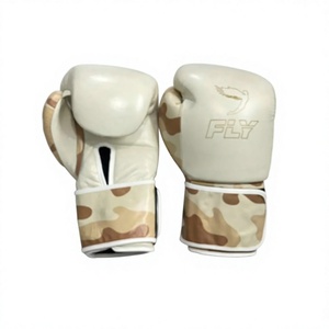 Guantes de Boxeo Fly, Camuflaje, Cuero Genuino, Cierre de Velcro, Guantes de Entrenamiento para Sparring, Transpirables, Unisex, Equipo para Adultos, Winning Boxin - Product Image 1