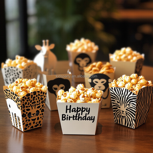 Boîte à popcorn personnalisable, étui à en-cas, écologique, durable, emballage pour boutique de snacks, cinéma, popcorn - Product Image 1