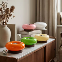 Lampe de table LED créative en forme de donut, en verre, avec interrupteur tactile, rechargeable, pour salon, chevet, bureau, ambiance lumineuse