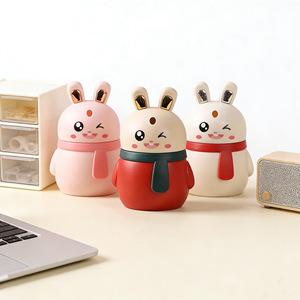 Cute Bunny <b>Toothpick</b> Holder Automatic Pop Out Mechanism Plastic Creative Container For Home Restaurant Use White Pink Red - Product Image 1