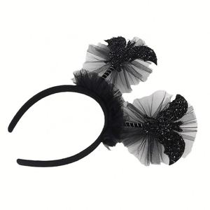Fournitures de décoration d'Halloween Bandeau en dentelle de chauve-souris à paillettes Offre Spéciale Accessoire de couvre-chef d'Halloween Bandeau de chauve-souris noir - Product Image 5