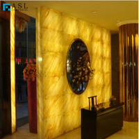 Panneau mural en onyx translucide rétroéclairé de luxe, prix d'usine chinois, onyx brun