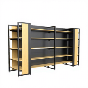 Çok Katlı Siyah Gondol Rafları, Yüksek Kapasiteli Perakende Depolama için Çift Taraflı Metal Sergi Rafları - Product Image 5