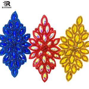 Tissu adhésif strass Appliques accessoires couture à la main perles de verre coupe patchs pour bricolage artisanat vêtements décorations - Product Image 5