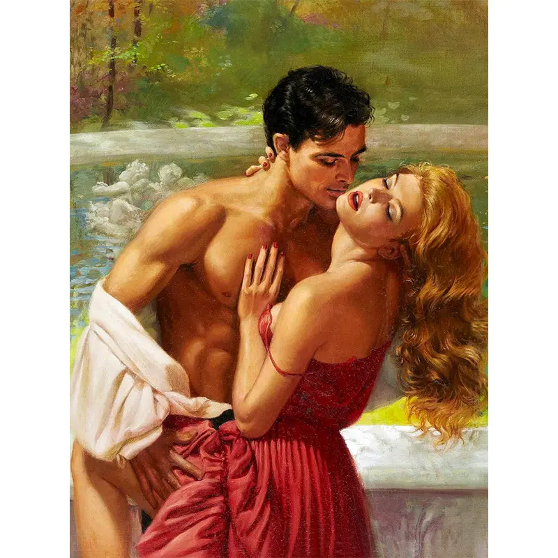 HUACAN DIY Diamond Painting Portrait Love Kiss Couple Nude Picture Diamond Embroidery Mosaic Personalized Customized Gift