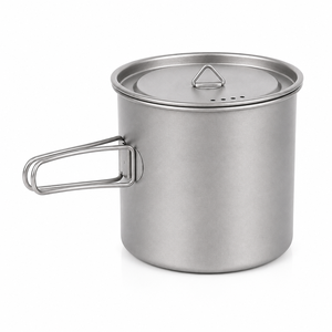 Pot en titane pur léger personnalisé de 1100 ml avec kit d'ustensiles à poignée pliable, équipement de randonnée et de camping en plein air pour 1 à 2 personnes - Product Image 6