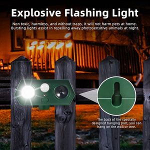 Nouveau <span class=keywords><strong>répulsif</strong></span> à ultrasons pour animaux d'extérieur, dispositifs répulsifs pour cerfs avec lumière clignotante <span class=keywords><strong>répulsif</strong></span> ultrasonique pour chat Skunk Squirrel - Product Image 3