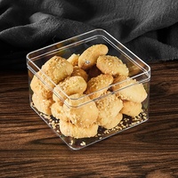 Transparente Recycelte PS-Kunststoff Lebensmittelverpackungsboxen für Kuchen Snacks Sushi Nudeln - Mehrere Größenoptionen