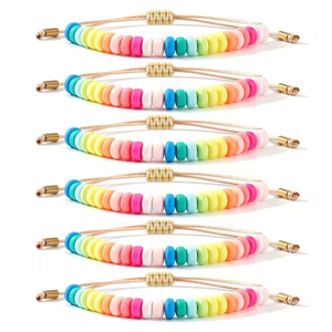 Pulseras de Cuentas de Cerámica de Colores Dulces, Estilo Bohemio, Geométrico, de Moda, para Mujer, Lindas, para Bodas, Fiestas de Verano, <span class=keywords><strong>Amistad</strong></span> - Product Image 3
