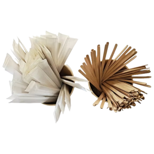 Duy Nhất Gói Tùy Chỉnh Dùng Một Lần Uv-Tráng Bằng Gỗ Khuấy Stick Với Dài Xử Lý Cho Cà Phê Trà Sữa Thực Phẩm & Mì Sử Dụng - Product Image 2