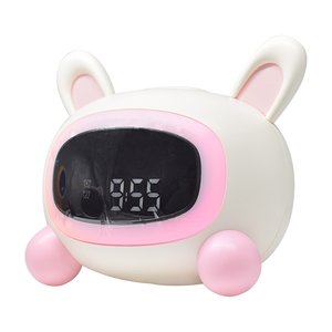 Sveglia per bambini con animali carini con aiuto per dormire musica <span class=keywords><strong>Display</strong></span> <span class=keywords><strong>LCD</strong></span> luna e coniglio sole bambino formazione di sonno con luci notturne - Product Image 4