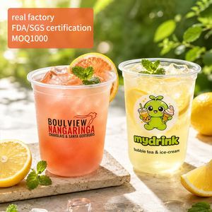 Vaso de Plástico Duro PP de 500ml para Cocteles Helados, Personalizable con Marca, Antiderrames, Desechable, para Llevar, Impresión Digital, Guangdong - Product Image 1