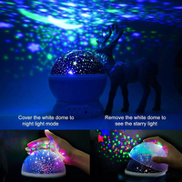 Projecteur LED rotatif avec ciel étoilé, veilleuse pour chambre d'enfant, lumière de lune
