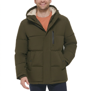 Chaqueta acolchada premium OEM para hombre, para invierno, informal, para exteriores, a prueba de viento, con cierre de cremallera y bolsillos laterales, abrigo para hombre - Product Image 1