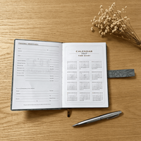 Agenda 2027 en cuir PU gaufré bleu, format A5, couverture rigide, planificateur quotidien et hebdomadaire, boucle magnétique, pour usage professionnel et scolaire, 100 feuilles