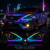 Ensemble de phares LED pour Nissan Versa 2015, avec commande par application DRL, feux de jour WRGB, phares automobiles de rechange, vente en gros