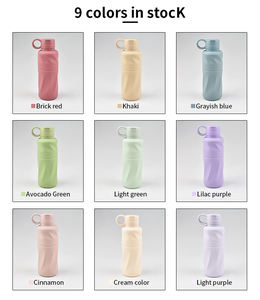 Bouteille pliable en silicone pour enfants avec logo personnalisé, 600 ml, anti-fuite, sans BPA, écologique, passe au lave-vaisselle, idéale pour les voyages et les sports - Product Image 6