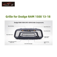 TR Stilvoller Aggressiver Frontgrill für Dodge Ram 2013-2018 1500 Neues ABS-Material Verbesserung für Fahrzeug