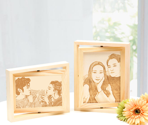 <span class=keywords><strong>Cornice</strong></span> Fotografica Rotante <span class=keywords><strong>in</strong></span> <span class=keywords><strong>Legno</strong></span> Massello <span class=keywords><strong>Grezzo</strong></span> per Incisione Laser e Pirografia, Vendita all'Ingrosso - Product Image 3