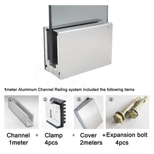 Barrière de sécurité en verre sans cadre <span class=keywords><strong>à</strong></span> rainures en U au design moderne, installation facile, pour balcon, patio, <span class=keywords><strong>piscine</strong></span> - Product Image 4
