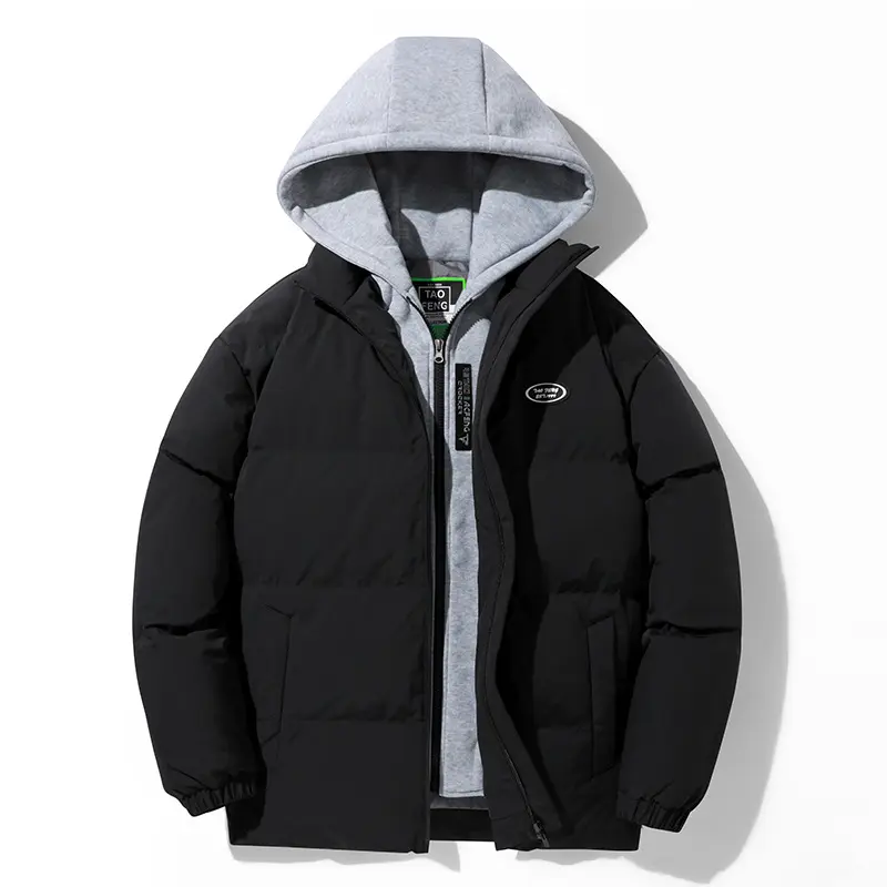 Wholesale Winter Hood Windproof Waterproof Warm Custom Logo Zipper Down Jacket For Men
