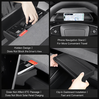 Boîte de rangement fonctionnelle en gel de silicone pour tableau de bord, compatible avec les Tesla Model 3/Y/YL 2025 (version améliorée)