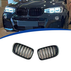 Parrilla BMW X3 de doble línea en negro brillante, material ABS, para modelos 2014-2016, actualización de estilo. - Product Image 1