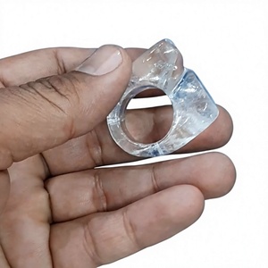 Natural Clear <b>Quartz</b> Crystal <b>Ring</b> Raw Point Statement <b>Ring</b> for Jewelry Wholesale - Product Image 1