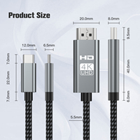 Personalizable HDMI 4K 30HZ USB 3,1 de tipo C a HDMI Cable adaptador de HDTV conectar el teléfono móvil al cable de TV