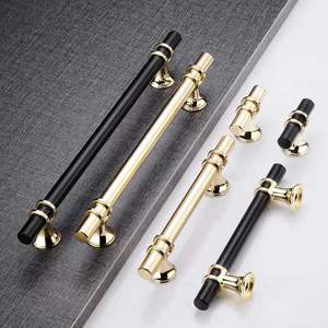 Modern Minimalist Solid Gold Cabinet <b>Door</b> Handles 1M <b>Black</b> Nordic Style For Kitchen Wardrobes Drawers - Product Image 1