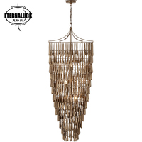 Lustre à pampilles haut de gamme, couleur et taille personnalisées, pour hôtel de luxe, villa, salon, plafonnier LED suspendu